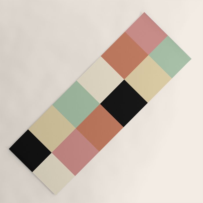 Bold Retro Checks Pattern - Large XXXIV Yoga Mat Gallery Image 1