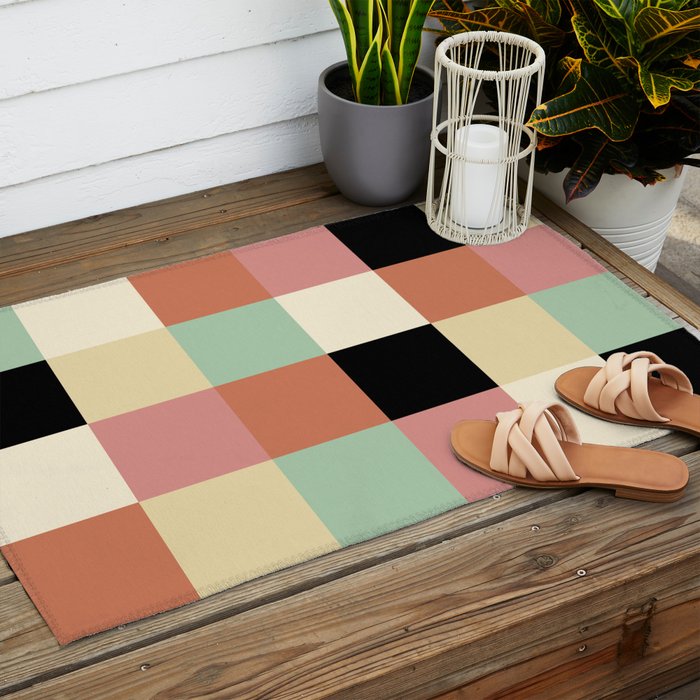 Bold Retro Checks Pattern - Large XXXIV Outdoor Rug Gallery Image 2