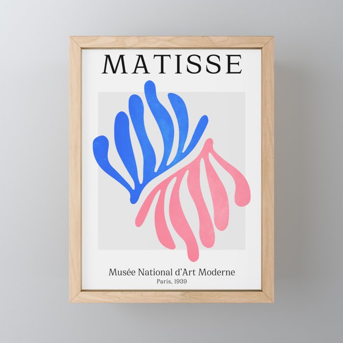 Blue & Pink Leaves: Matisse Series 01 Mini Art Print Gallery Image 1