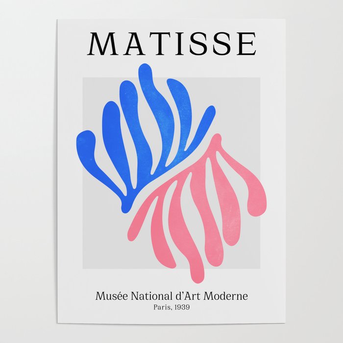 Blue & Pink Leaves: Matisse Series 01 Poster Gallery Image 4