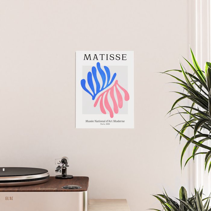 Blue & Pink Leaves: Matisse Series 01 Poster Gallery Image 2