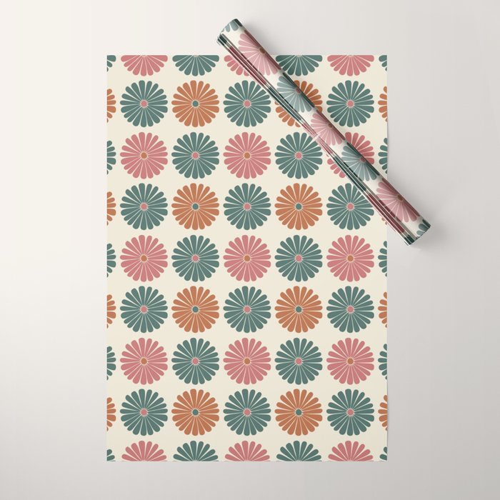 Retro Summer Daisies IX Wrapping Paper Gallery Image 1