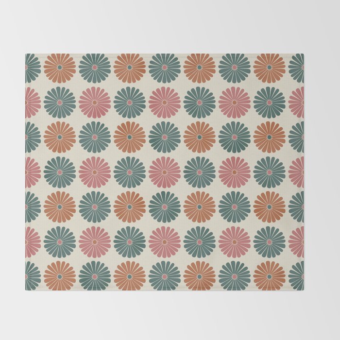 Retro Summer Daisies IX Throw Blanket Gallery Image 2
