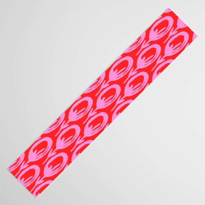 Vibrant Pop Roses Preppy Pink and Red Pattern Table Runner Gallery Image 3