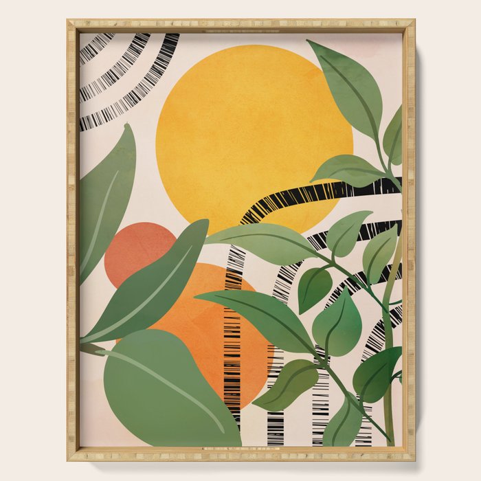 Tropical Garden Leaves 02 Serving Tray Gallery Image 1