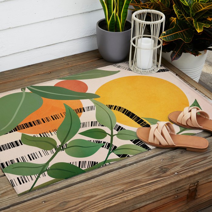 Tropical Garden Leaves 02 Outdoor Rug Gallery Image 2