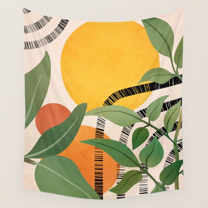 Tropical Garden Leaves 02 Wall Tapestry Gallery Image 1