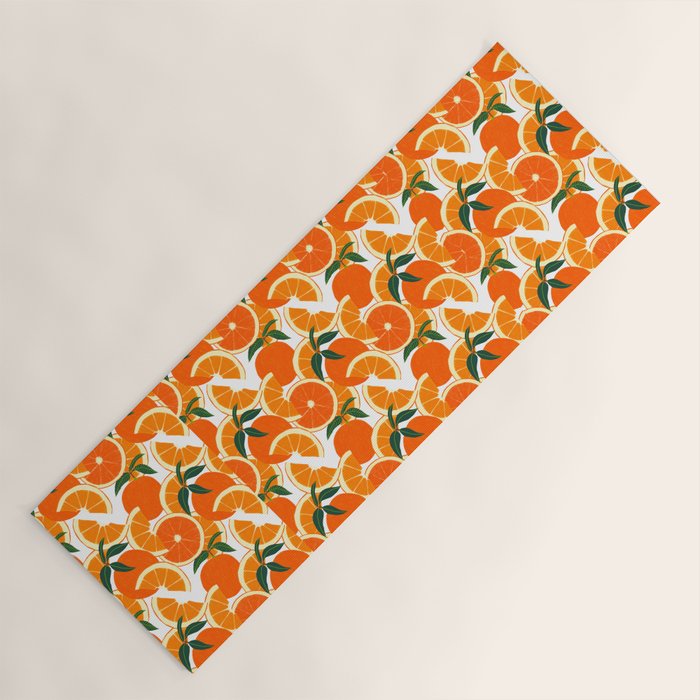 Orange Harvest - White Yoga Mat