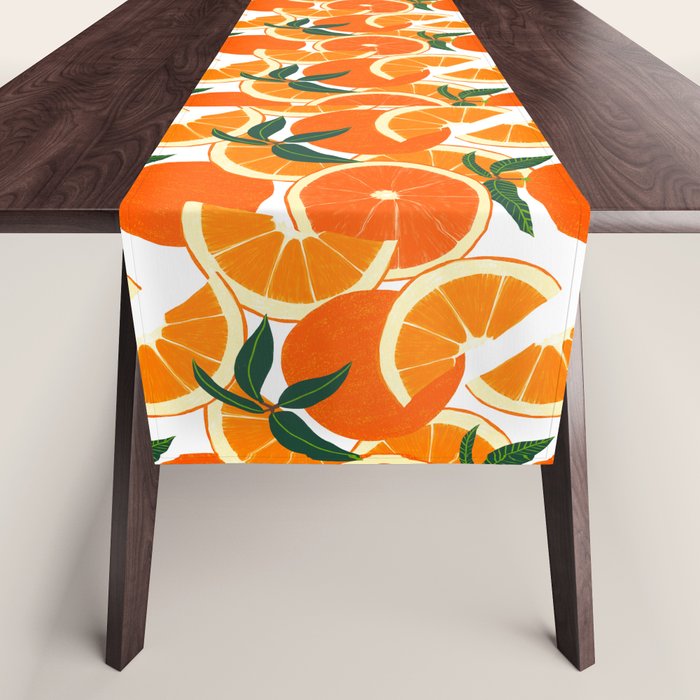 Orange Harvest - White Table Runner Gallery Image 1