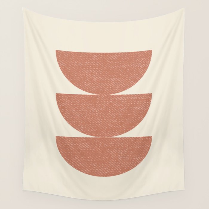 Half Circle 3 - Orange Terra Wall Tapestry Gallery Image 4