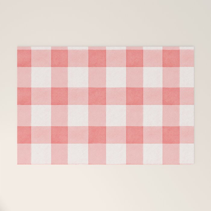 Pink Gingham Welcome Mat Gallery Image 1
