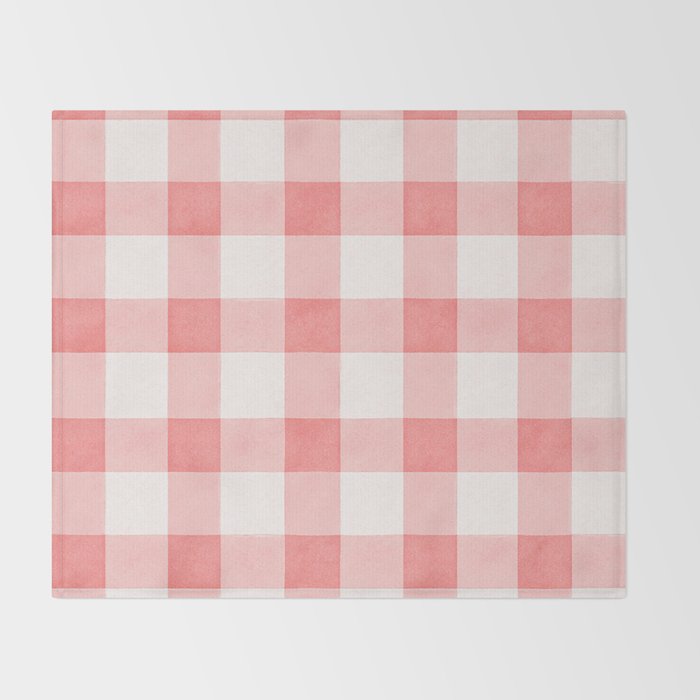 Pink Gingham Throw Blanket Gallery Image 2