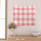 Pink Gingham Wall Tapestry Gallery Image 2