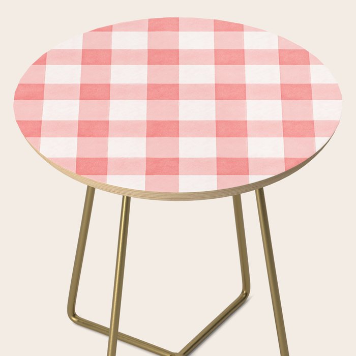 Pink Gingham Side Table Gallery Image 2