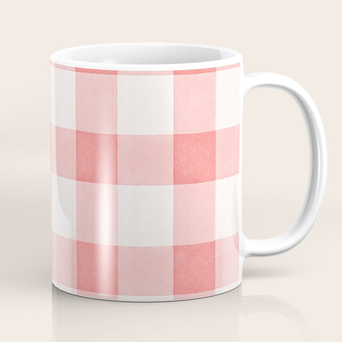 Pink Gingham Coffee Mug Gallery Image 1
