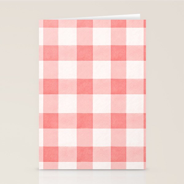 Pink Gingham Stationery Card Gallery Image 2