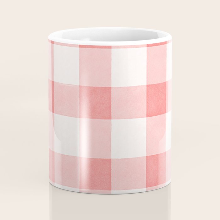 Pink Gingham Coffee Mug Gallery Image 4