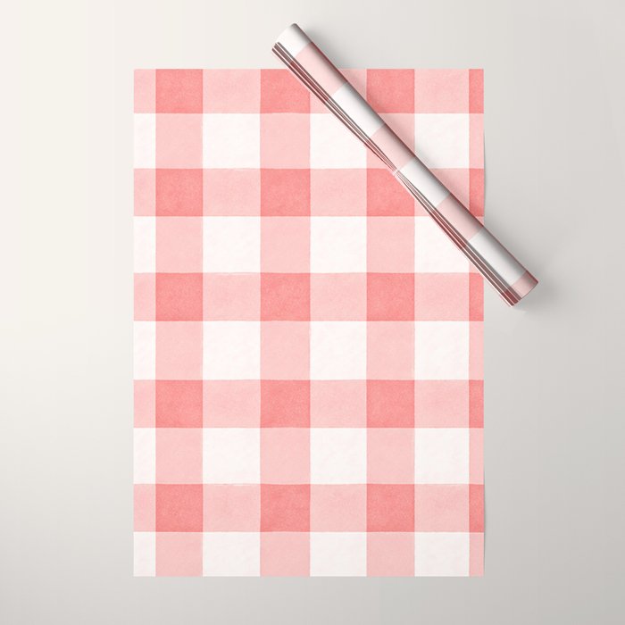 Pink Gingham Wrapping Paper Gallery Image 1