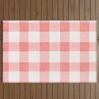 Pink Gingham Outdoor Rug Gallery Image 2