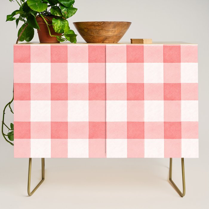 Pink Gingham Credenza Gallery Image 1