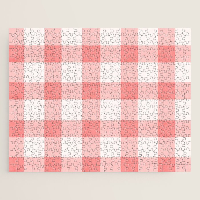 Pink Gingham Jigsaw Puzzle Gallery Image 1