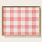 Pink Gingham Serving Tray Gallery Image 1