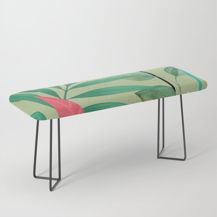 Minimal Abstract Art Tropical Garden 5 Bench Gallery Image 1