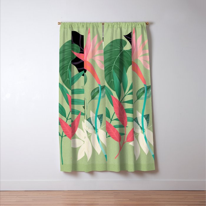Minimal Abstract Art Tropical Garden 5 Window Curtain Gallery Image 3