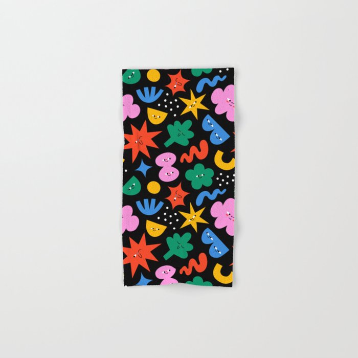 Funny colorful cartoon shape art pattern Bath Towel Gallery Image 1