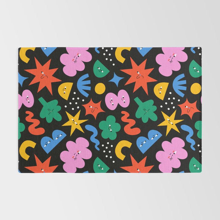Funny colorful cartoon shape art pattern Rug Gallery Image 2