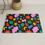 Funny colorful cartoon shape art pattern Rug Gallery Image 1