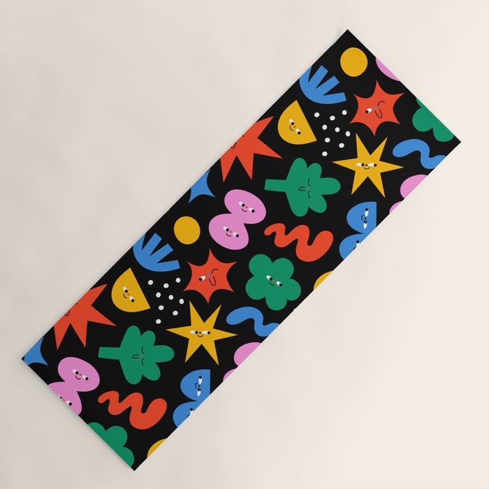 Funny colorful cartoon shape art pattern Yoga Mat Gallery Image 1