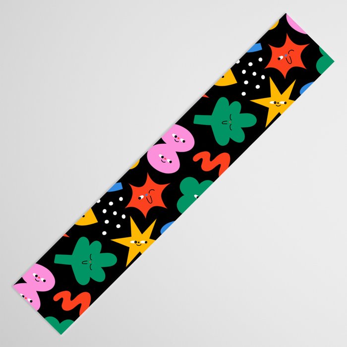 Funny colorful cartoon shape art pattern Table Runner Gallery Image 3