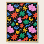 Funny colorful cartoon shape art pattern Serving Tray Gallery Image 1