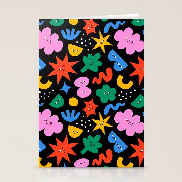 Funny colorful cartoon shape art pattern Stationery Card Gallery Image 1