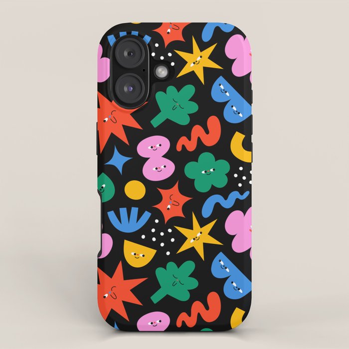 Funny colorful cartoon shape art pattern iPhone Case Gallery Image 1