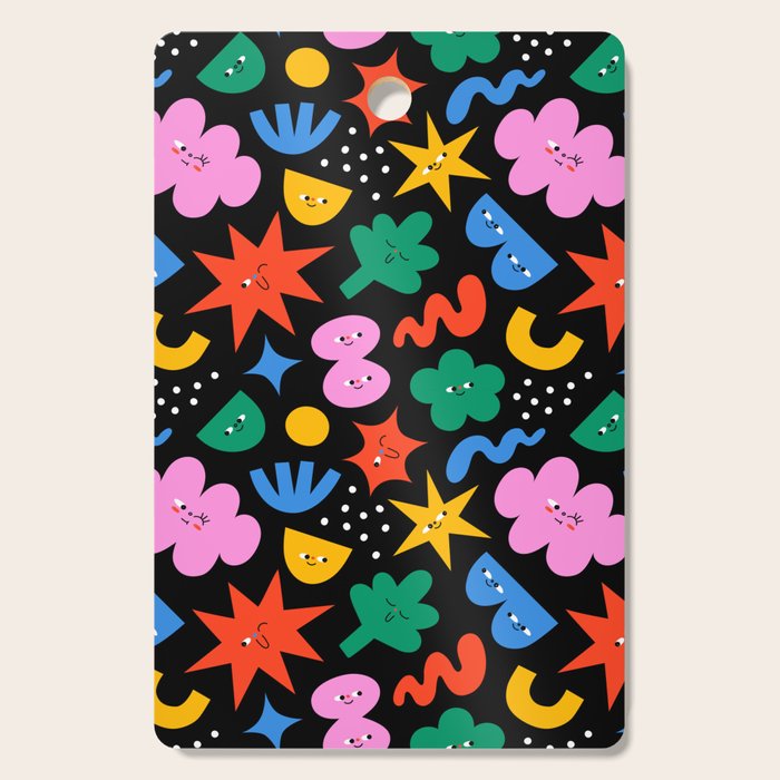 Funny colorful cartoon shape art pattern Cutting Board Gallery Image 1