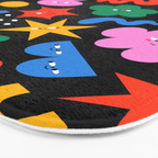 Funny colorful cartoon shape art pattern Bath Mat Gallery Image 3