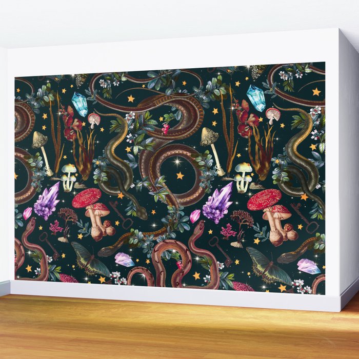 Mysterious Mushroom Forest III - Night Wall Mural Gallery Image 2