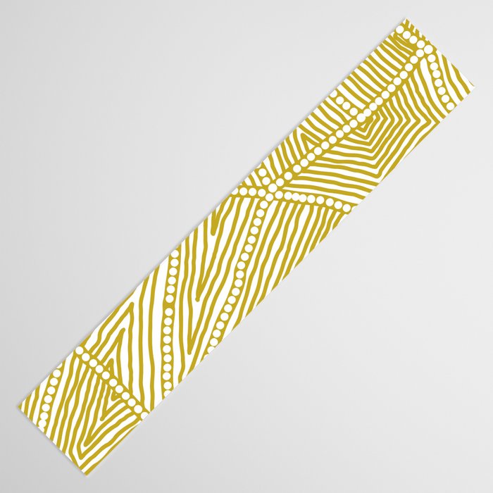 Authentic Aboriginal Art - The Fields (Mustard2) Table Runner Gallery Image 3