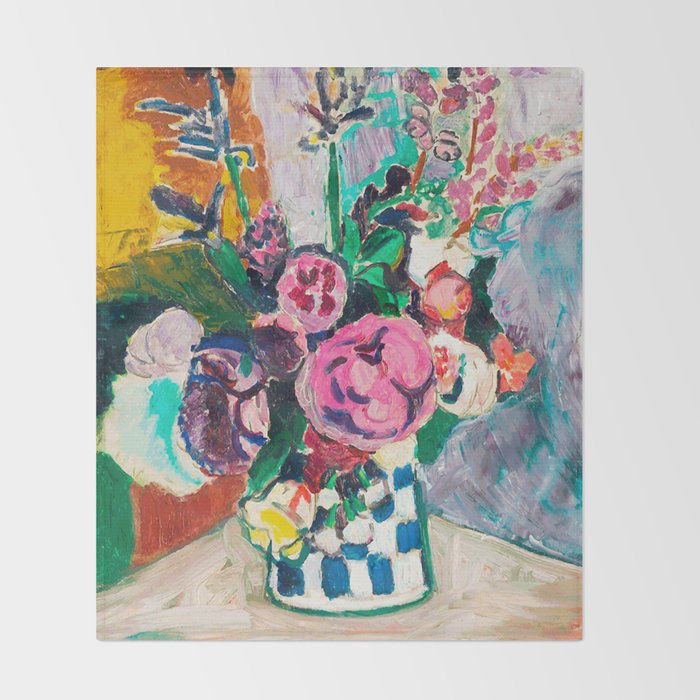 Still Life After Matisse Digital Vector Painting Throw Blanket Gallery Image 2