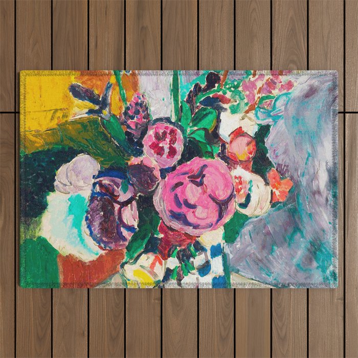 Still Life After Matisse Digital Vector Painting Outdoor Rug Gallery Image 1