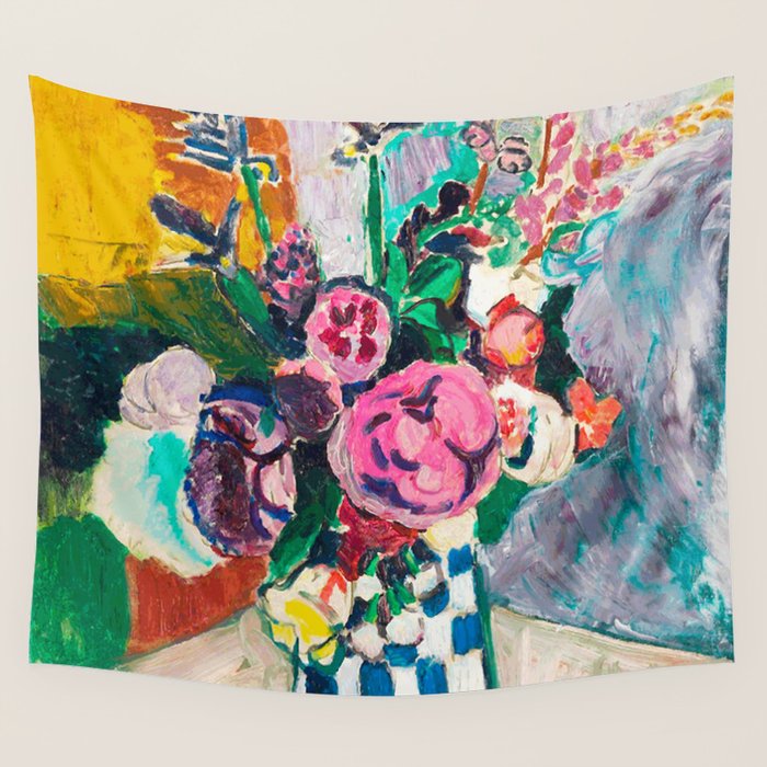 Still Life After Matisse Digital Vector Painting Wall Tapestry Gallery Image 1