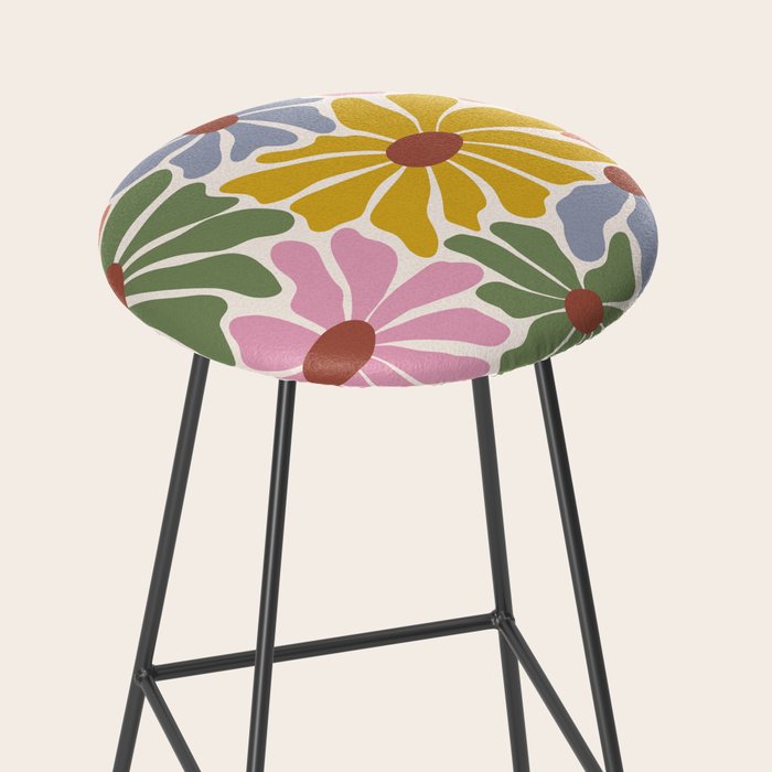 Big Groovy Flower - Vintage Stool Gallery Image 2