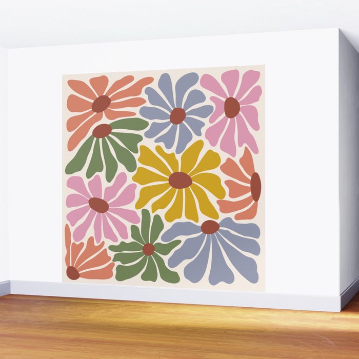 Big Groovy Flower - Vintage Wall Mural Gallery Image 2