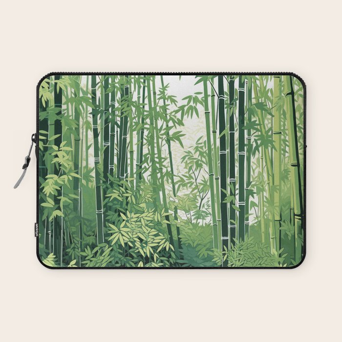 Green Bamboo Forest   Laptop Sleeve Gallery Image 1