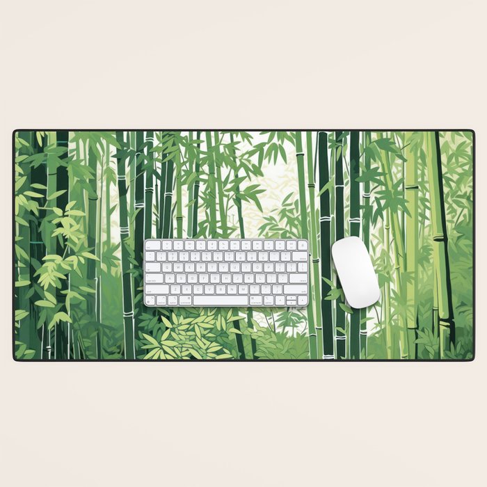 Green Bamboo Forest   Desk Mat Gallery Image 1