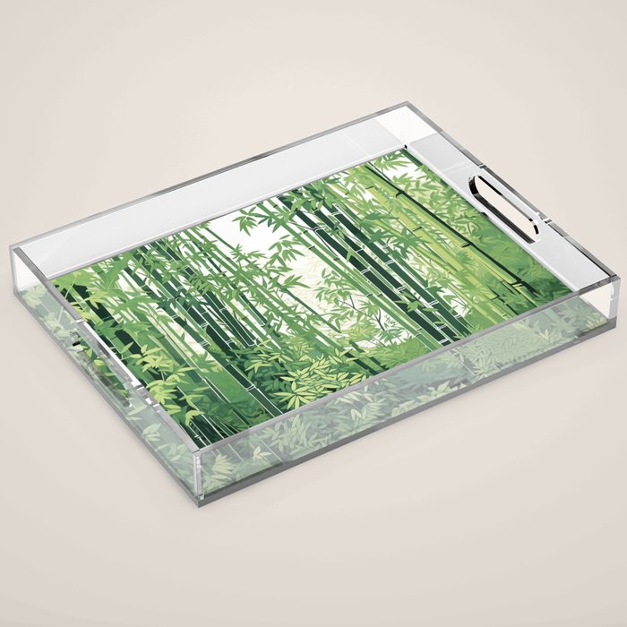 Green Bamboo Forest   Acrylic Tray Gallery Image 1