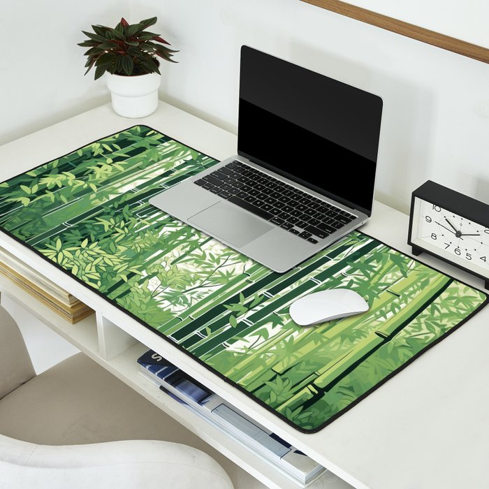 Green Bamboo Forest   Desk Mat Gallery Image 2