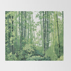 Green Bamboo Forest   Throw Blanket Gallery Image 2